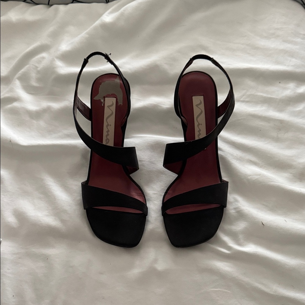 Nina Black Strappy Heels